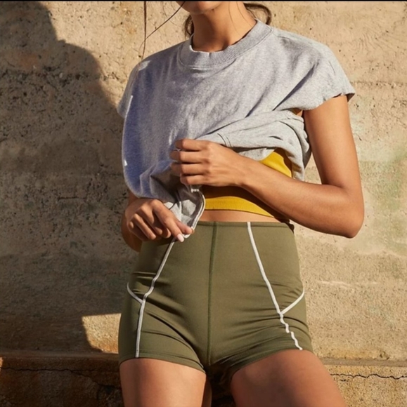 Free People Pants - Free People You're are Peach Secret Sz Large Shorts Moss green